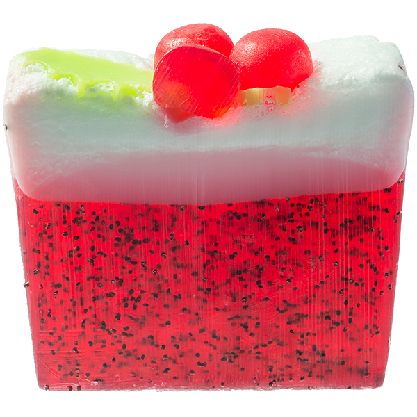 Soap Slice: Christmas Pud - RED & WHITE - Bomb Cosmetics